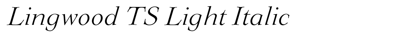 Lingwood TS Light Italic